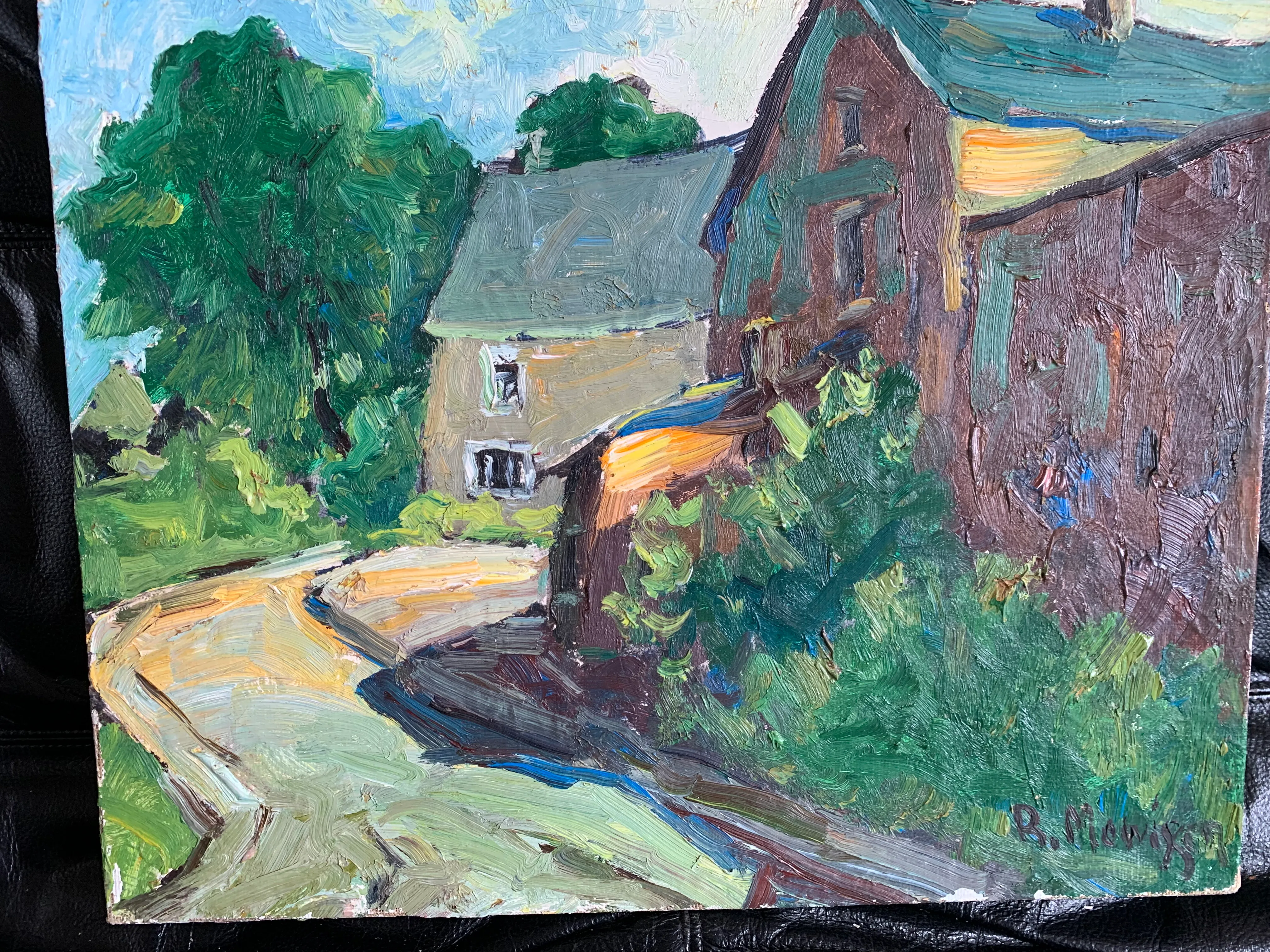 René MEWISSEN (1913-1991), "Le hameau de La Haze à Dolembreux"