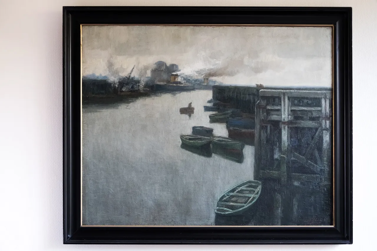 CLESSE Louis (1889-1961), HST, "Entrée d'un port", (19)37, 80 x 100 cm