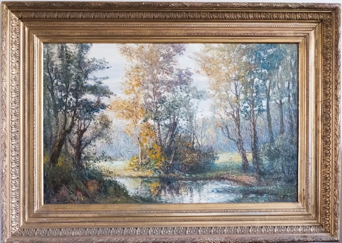 MONTIGNY J., "Paysage à la mare", HSP, 66 x 100 cm