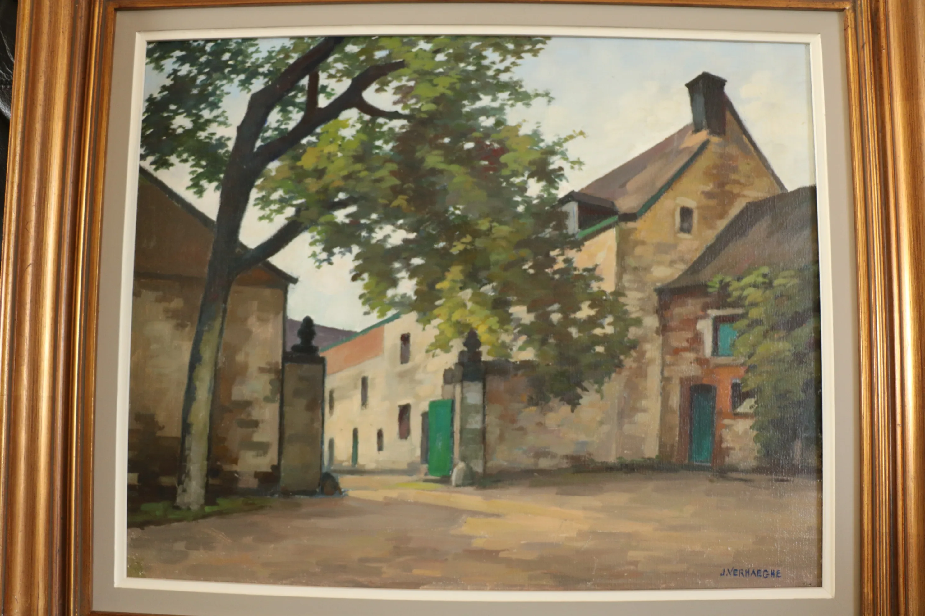 VERHAEGHE Joseph, "Vieille ferme à Hayen", 1985