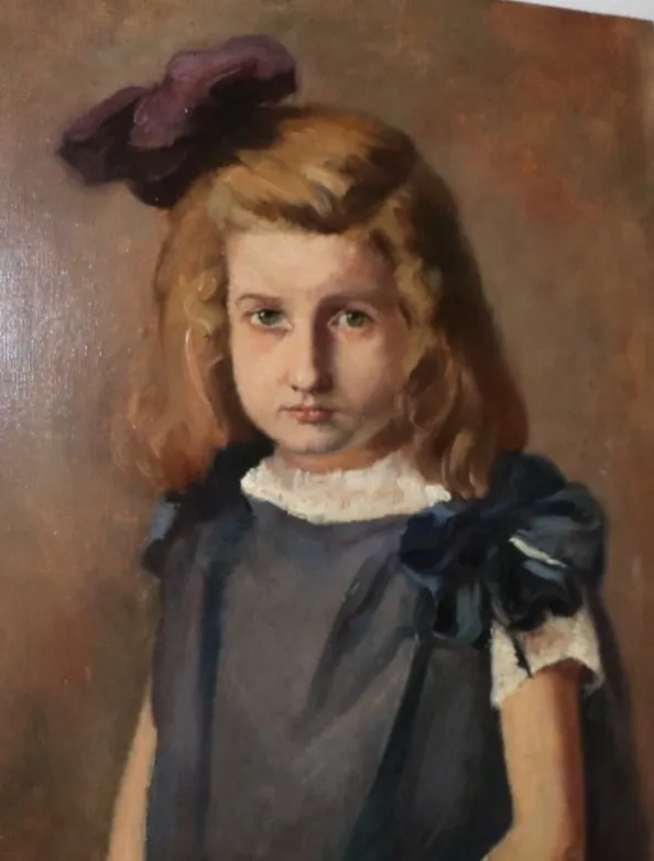MOREAU Max (1902-1992), HST, "Petite fille sage", 1924, 60 x 50 cm