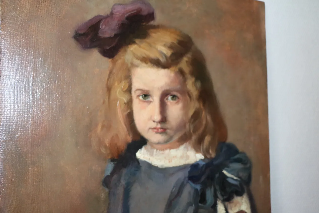 MOREAU Max (1902-1992), HST, "Petite fille sage", 1924, 60 x 50 cm — photo 2