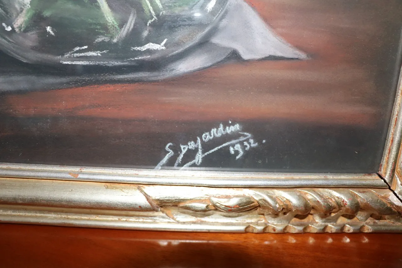 DUJARDIN Simone (20ème), "Nature morte aux Chrysanthèmes", Pastel, 74 x 85 cm — photo 2
