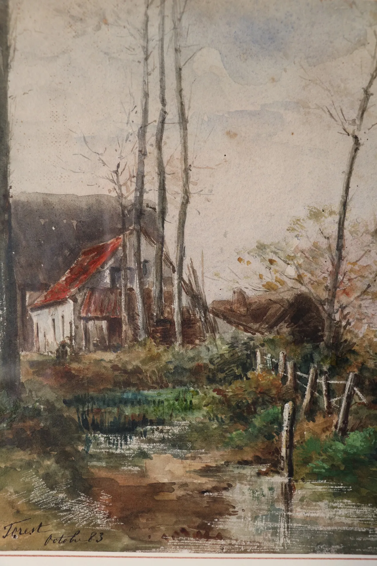 FOREST Eugène (1808-1891), aquarelle, "Paysage animé", 27 x 21 cm — photo 2